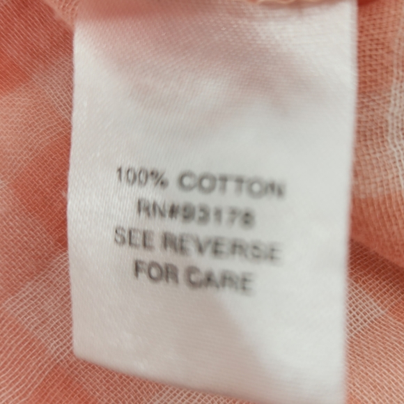 Chelsea & Theodore Peachy Pink Plaid Gauze Like Short Sleeve Womens Size XSmall - Picture 10 of 12